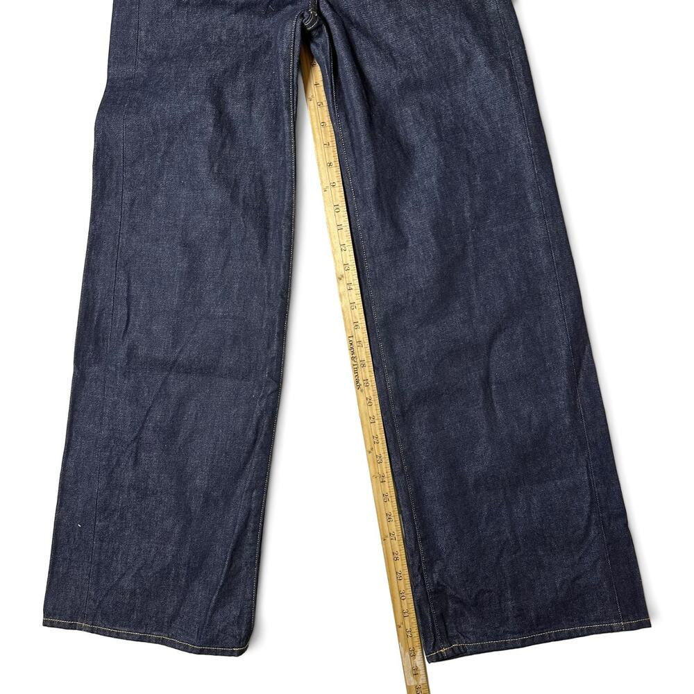 Buck Mason Jet Set Jean Womens Actual Size 26x34 Raw Indigo Wide Leg *Flaw NWT - Picture 9 of 9